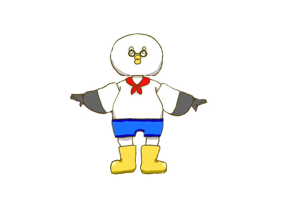 はくおやじが手を広げて挨拶しているイラスト